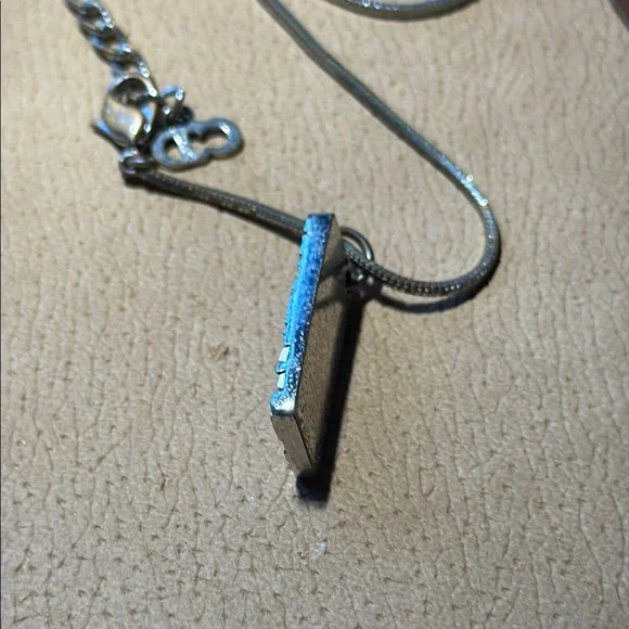 Dior Trotter Blue and White Number 2 Silver Necklace with Pendant - Picture 6 of 8